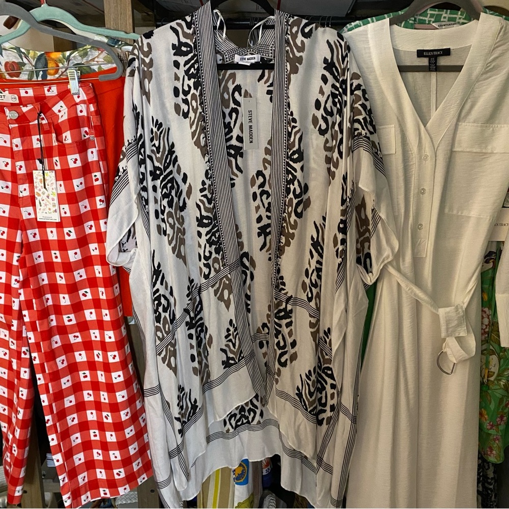 Steve Madden Black and White Swim Coverup
